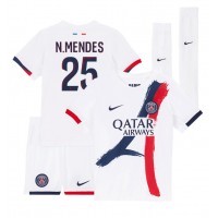 Paris Saint-Germain Nuno Mendes #25 Vonkajší Detský futbalový dres 2024-25 Krátky Rukáv (+ trenírky)